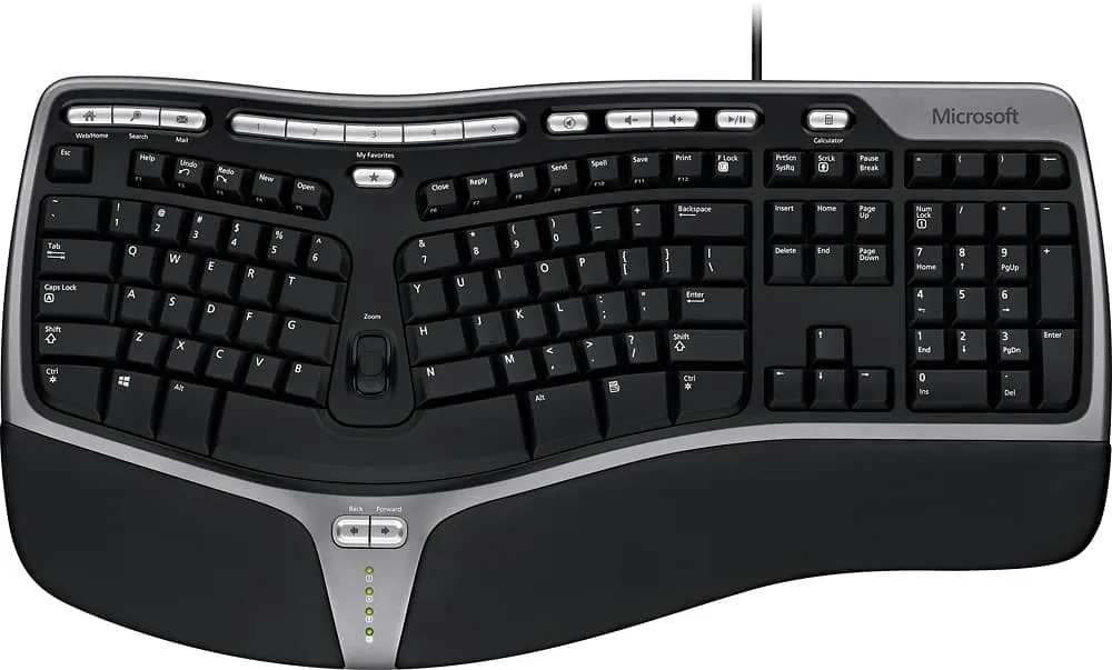 The Microsoft Natural Ergonomic Keyboard